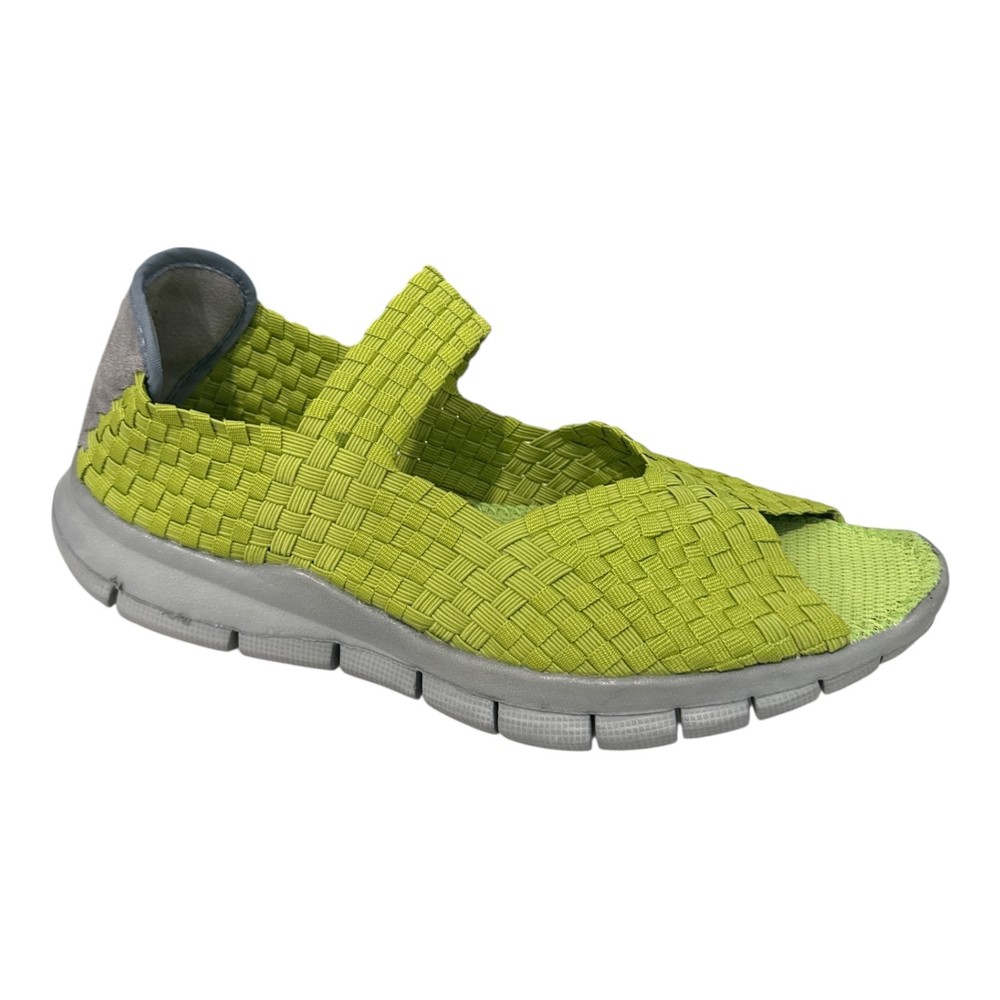 Bernie Mev Comfi Women’s Lime Woven Mary Jane Comfort Flat Shoe NWB