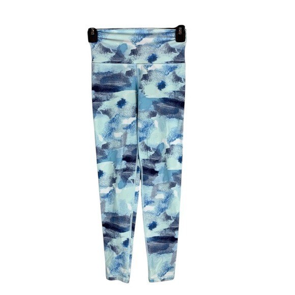 Aerie Blue Brush Print Active Leggings for Women Size XS