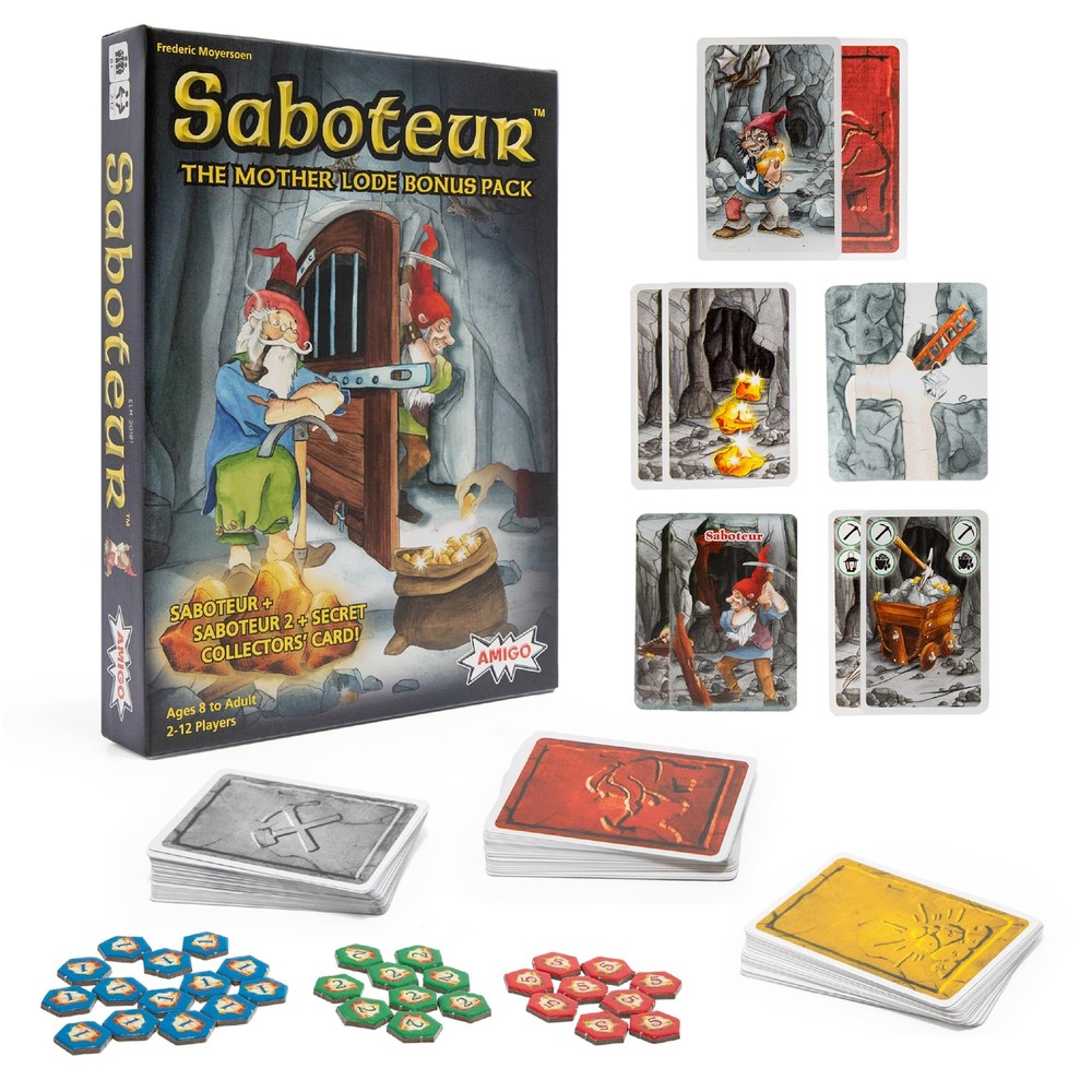 Amigo Games Saboteur The Mother Lode Bonus Pack Strategy Card Game – Includes...
