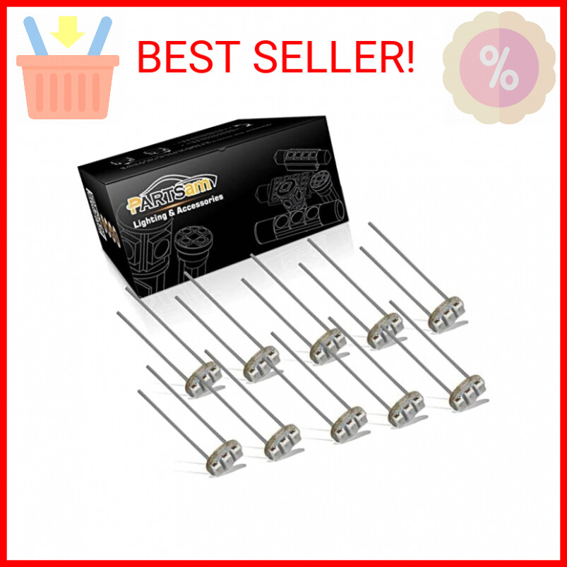 Partsam 10PCS Blue T4.7 Instrument Panel LED Light Gauge Cluster Bulbs Dashboard