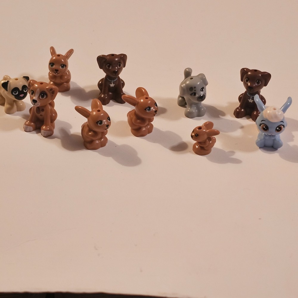 Lego Dogs and Bunny Rabbits Animal Minifigure Lot of 10 Variety