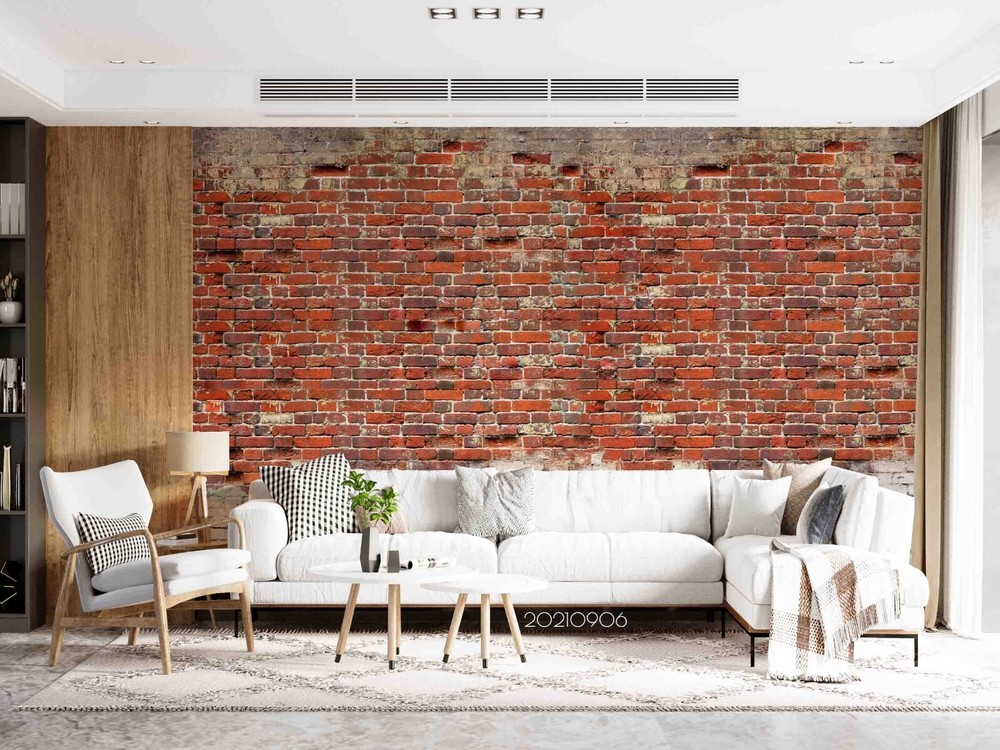 3D Red Brick Wall Texture Wall Murals Wallpaper Murals Wall Sticker