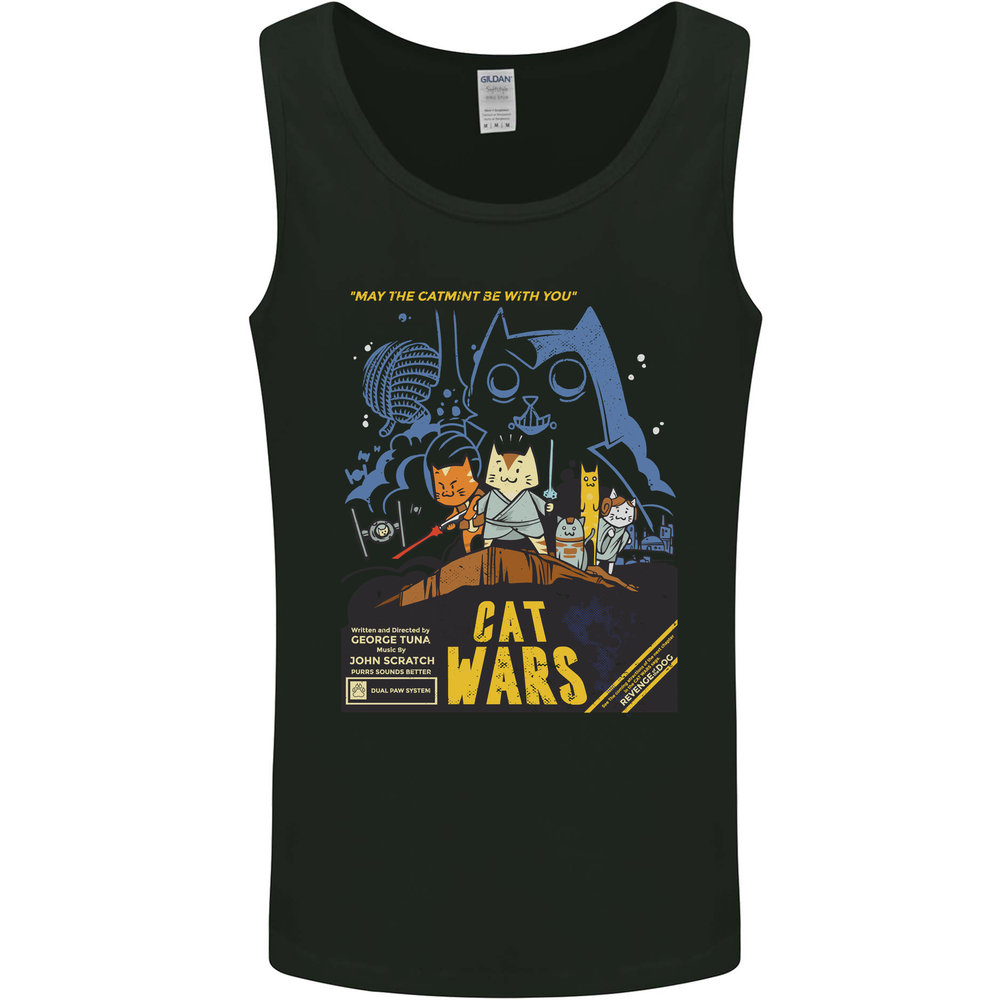 Cat Wars Funny Sci-Fi Mens Vest Tank Top