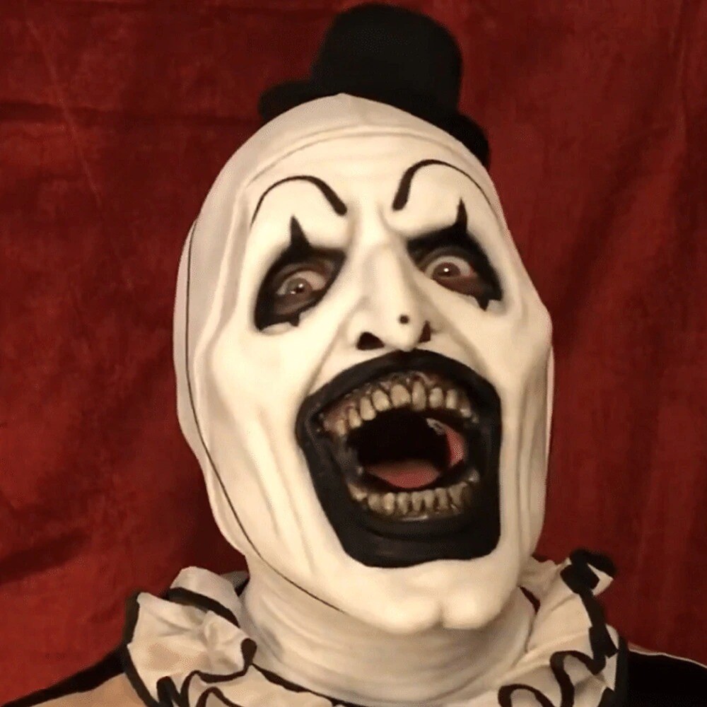 Black Hat Joker Mask Terrifier Art The Clown Cosplay Latex Mask Halloween Props