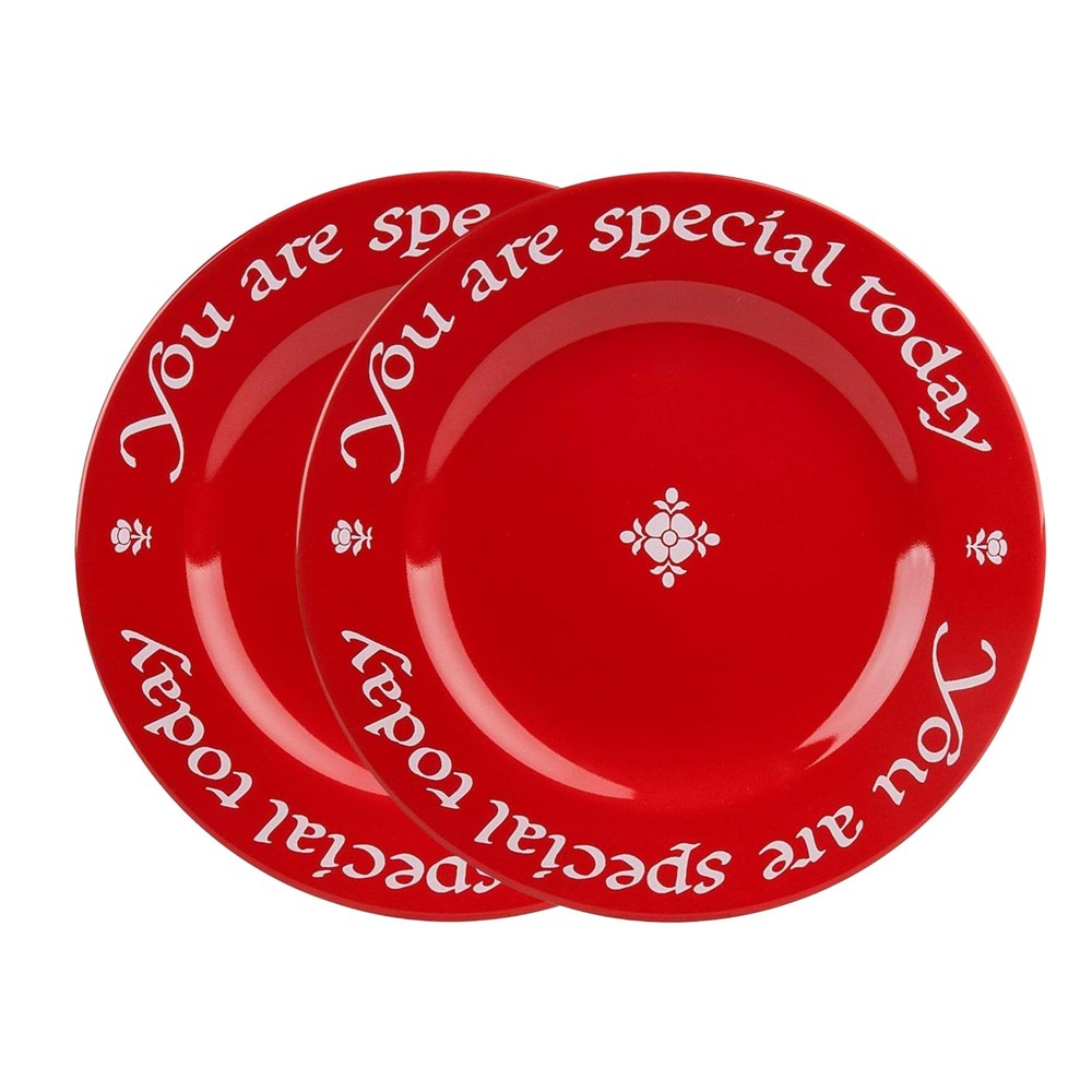 You Are Special Today Red Plate, Set of 2-10.75-Inch China Dinner Plates, Dis...