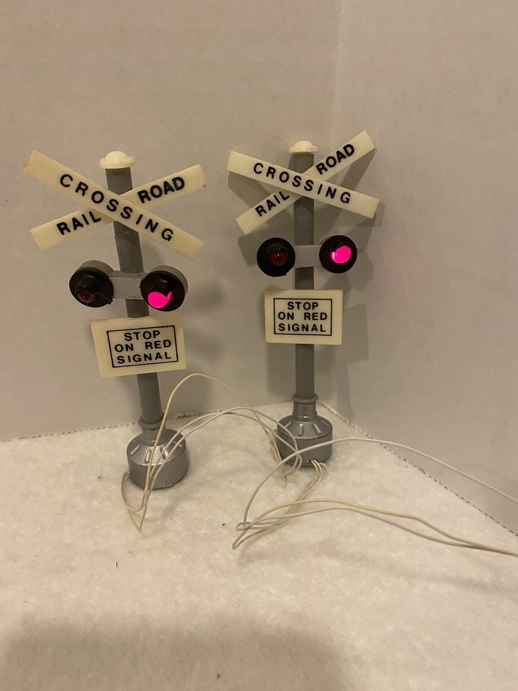 Dept 56 Village Railroad Crossing Lights 4” 55018 - Tested & Working NO BOX
