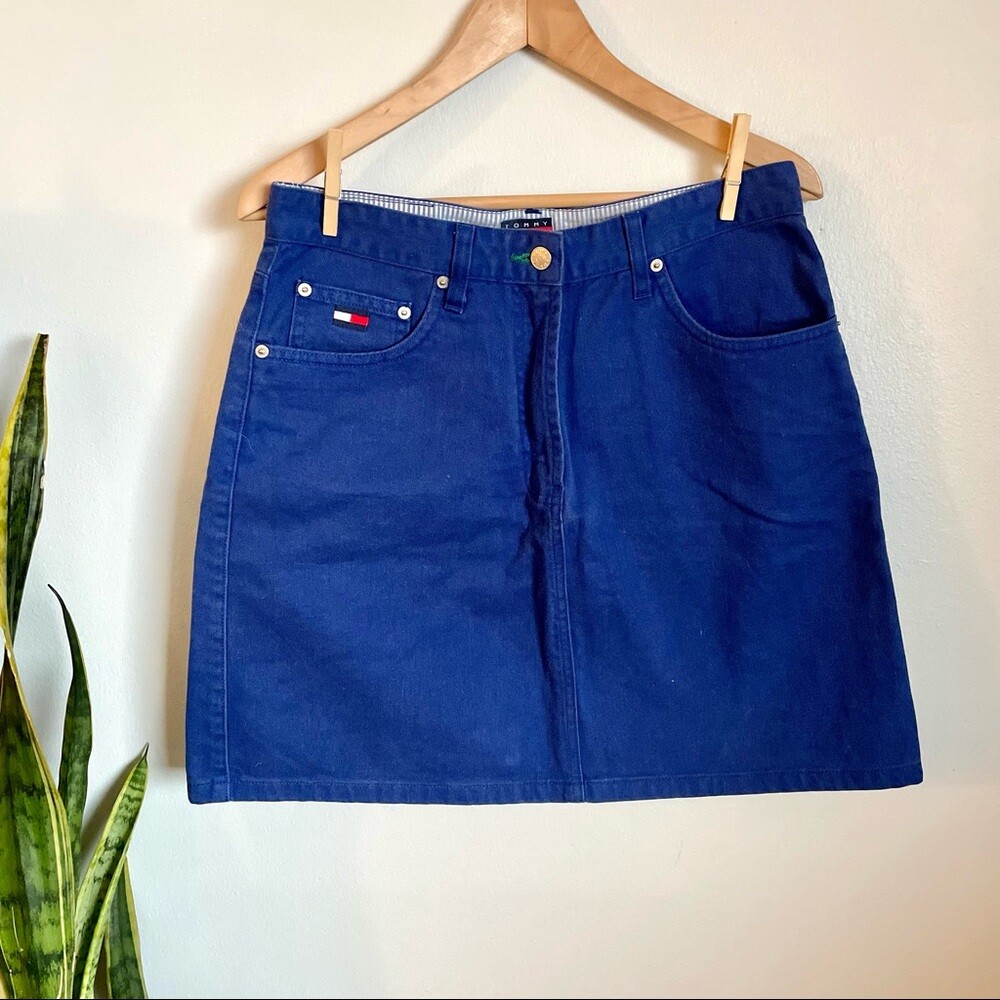 Vintage Y2K Tommy Jeans Blue Denim High Rise Skirt
