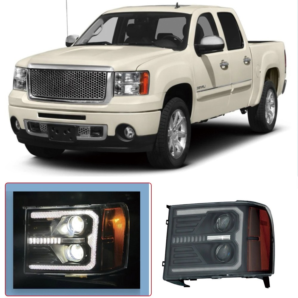 For GMC Sierra 07-13 LED Projector Headlights Assembly DRL Turn Signal LEFT Side
