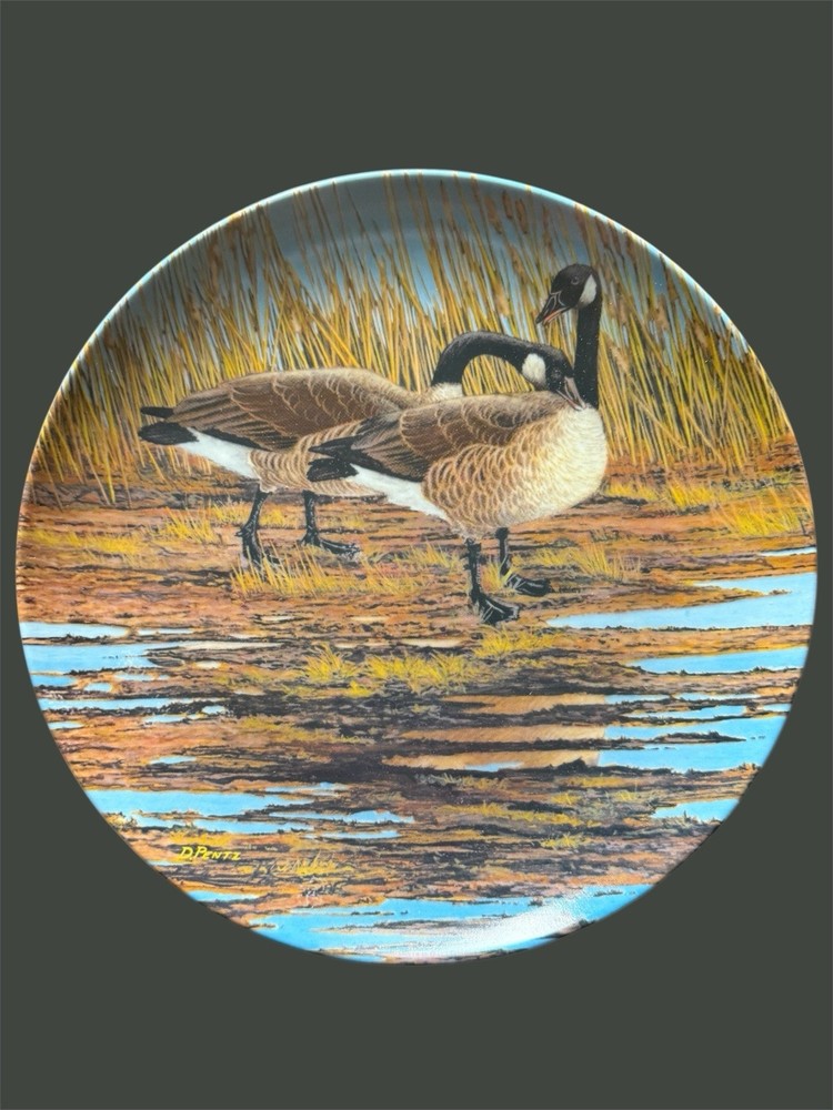 VTG 1986 COURTSHIP CANADIAN GOOSE COLLECTOR PLATE Wings upon the wind bradex +