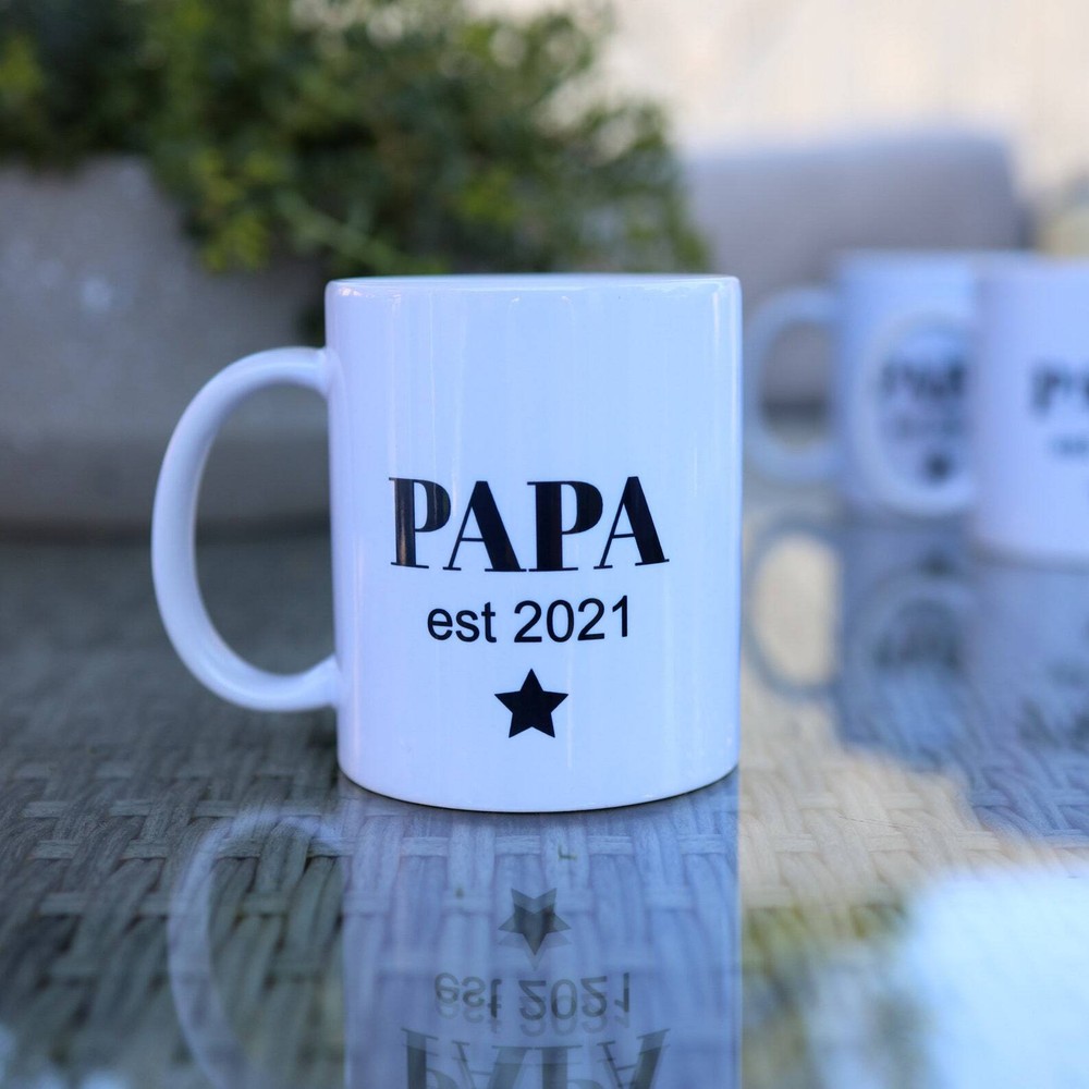 Dad Daddy Papa Est Ceramic Mug Fathers Day Mug Fathers Day Present Personalised