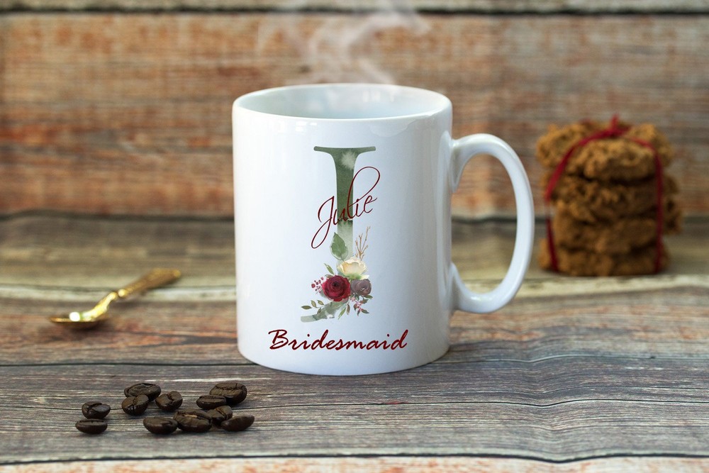 Bridesmaid Mug Personalized Initial Mug Bridesmaid Gift Wedding Gift Initial Mug