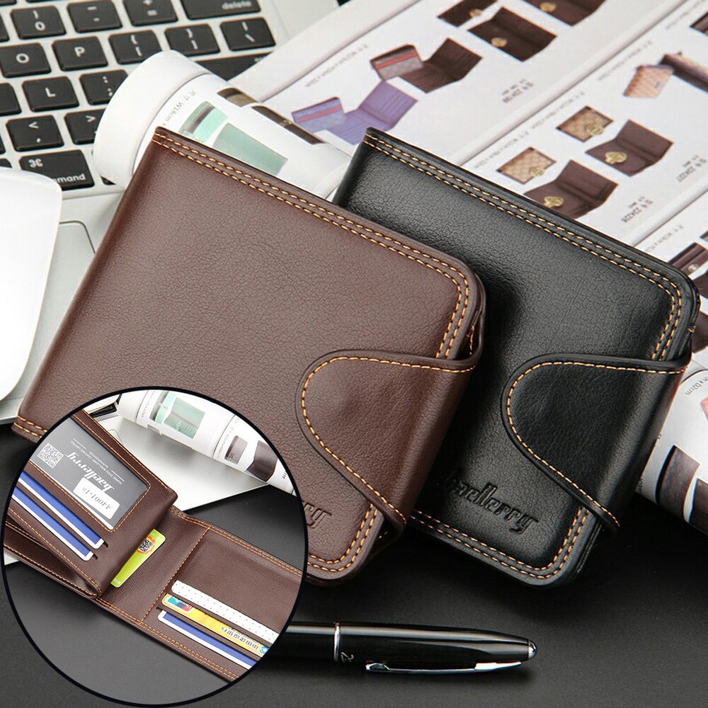 Slim Mens Leather Bifold Wallet with ID Window & Coin Pocket – Perfect Gift  