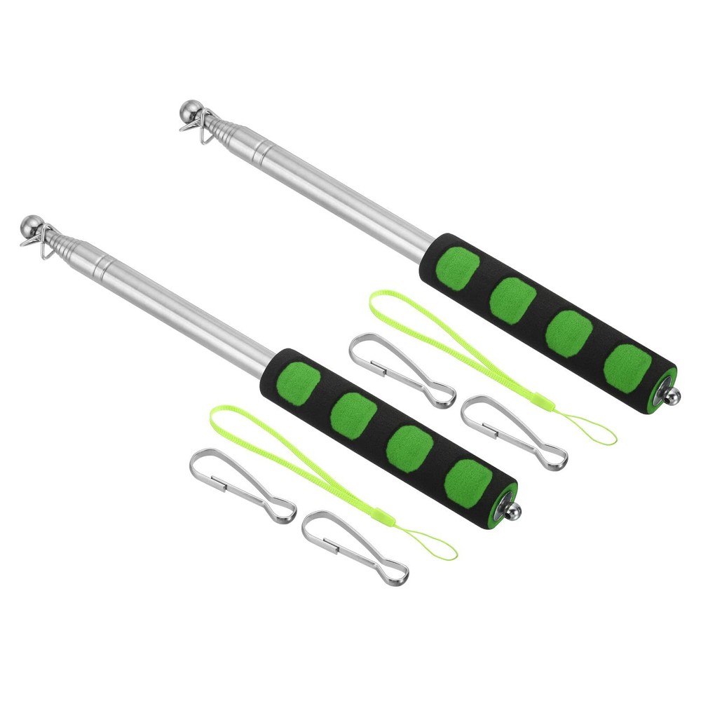 1.6M/5.2Feet Telescopic Handheld Flagpoles, 2Set Retractable Teachers Pointer...