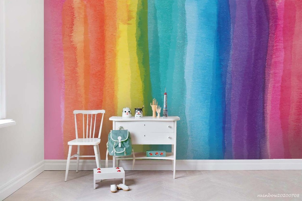 3D Rainbow Abstract Watercolor Wall Murals Wallpaper Murals Wall Sticker 5
