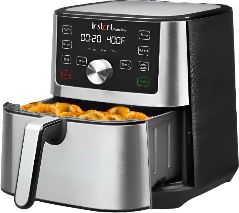 Vortex Plus 4QT Stainless Steel Air Fryer for Cooking Baking Roasting and Reheating