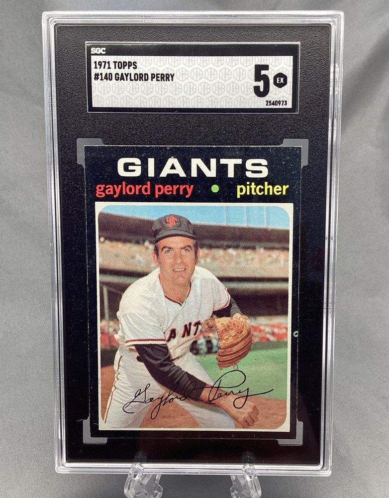 1971 Topps Gaylord Perry #140 San Francisco Giants EX SGC 5 Vintage Baseball Card