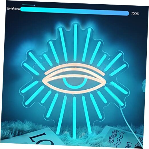 Evil Eyes Neon Signs for Wall Decor, Dimming LED Blue Goth Eyes Neon Blue Eye