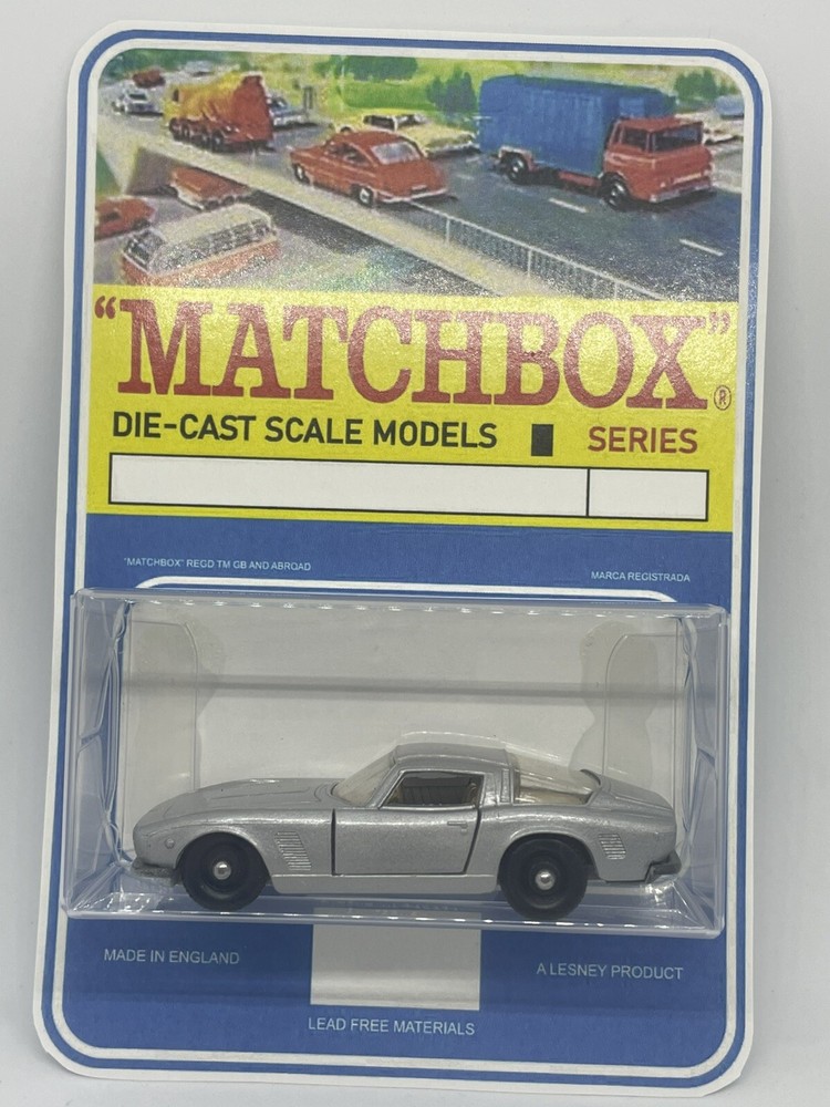Vintage Lesney Matchbox 14 Custom Iso Grifo  Regular Wheels Blister Pack.