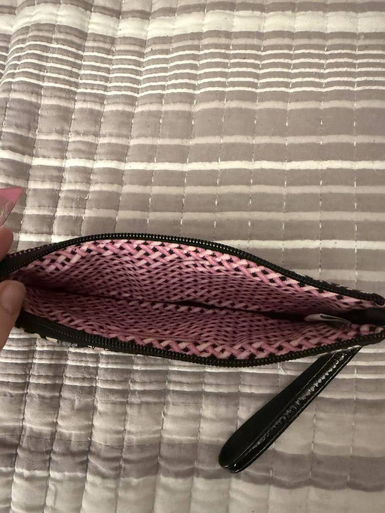 Vera Bradley Patchwork Wristlet Wallet Black Pink Floral Paisley Elephant