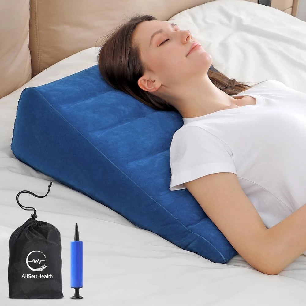 Inflatable Wedge Pillow Portable Inflatable Wedge Pillow for Travel Fast New