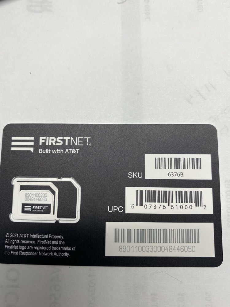 LOT OF 100 FIRST NET TRIPLE-CUT SIM CARDS -work w/ AT&T FIRST RESPONDER FIRSTNET