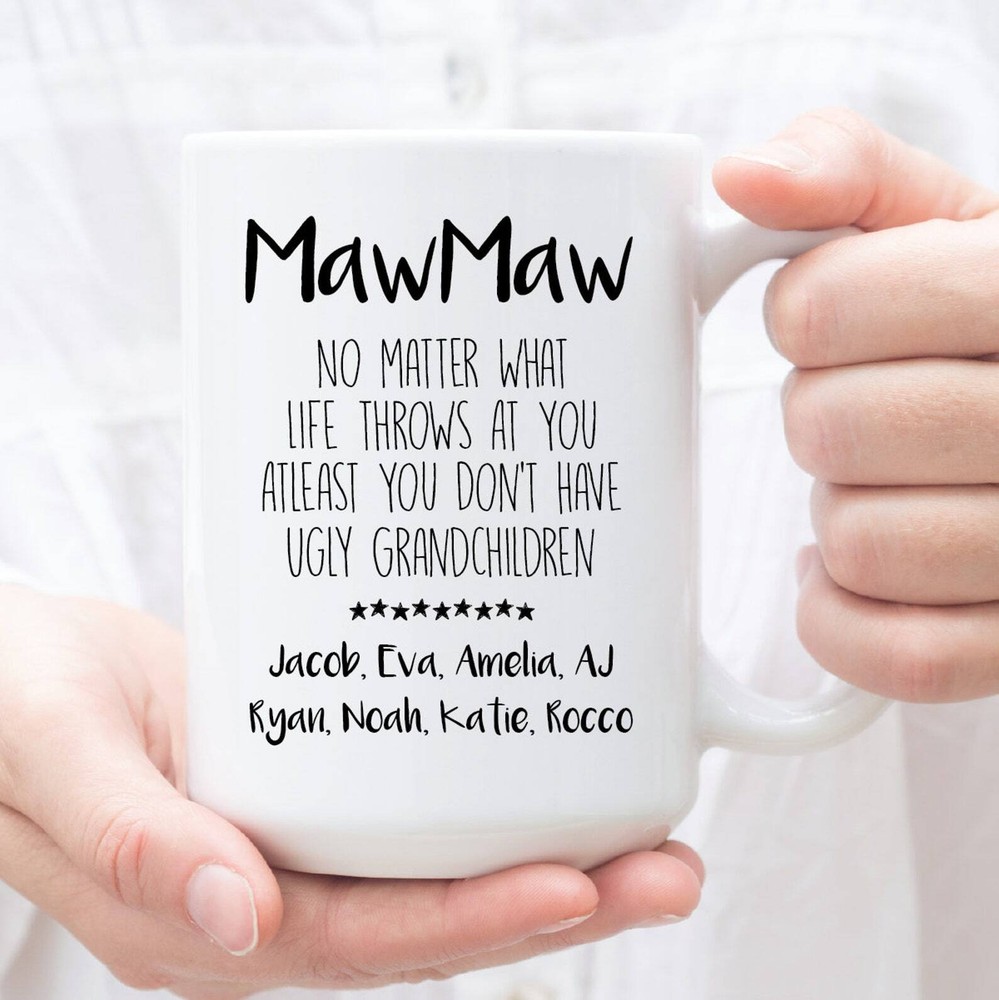 Funny Customized Mawmaw Mug - Christmas & Birthday Gift Idea for Grandma