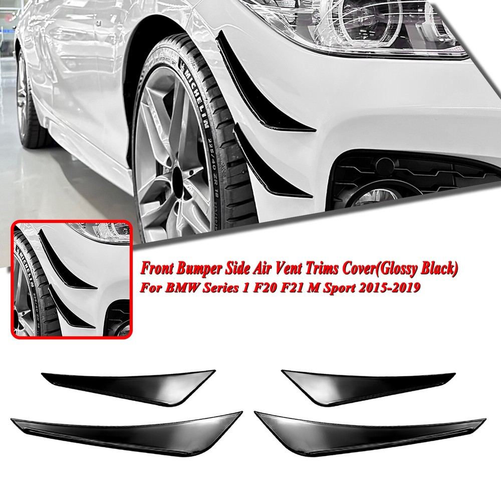 Front Bumper Side Vent Fin Trim For BMW F20 F21 M Sport 2015-2019 2017 Black 4x