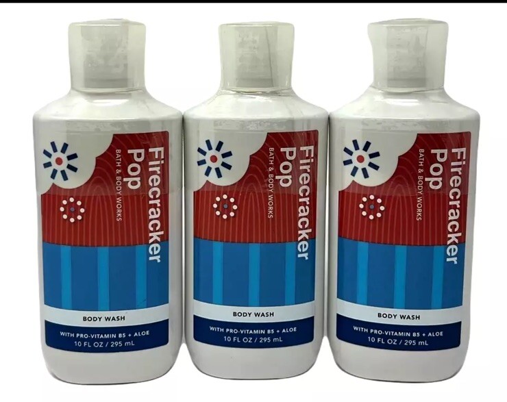 3 Bath & Body Works FIRECRACKER POP Body Wash SHOWER GEL Set