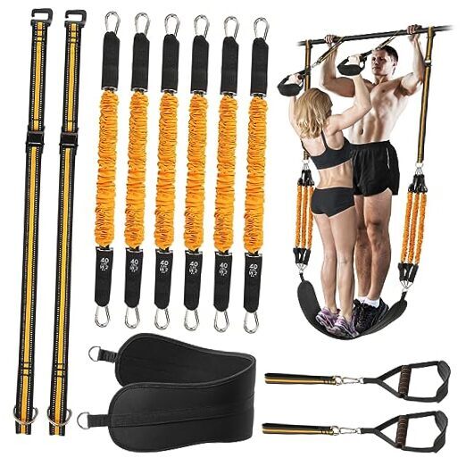 Pull Up Assistance Bands,  Heavy Duty Pull Up Resistance Bands with Foot Orange