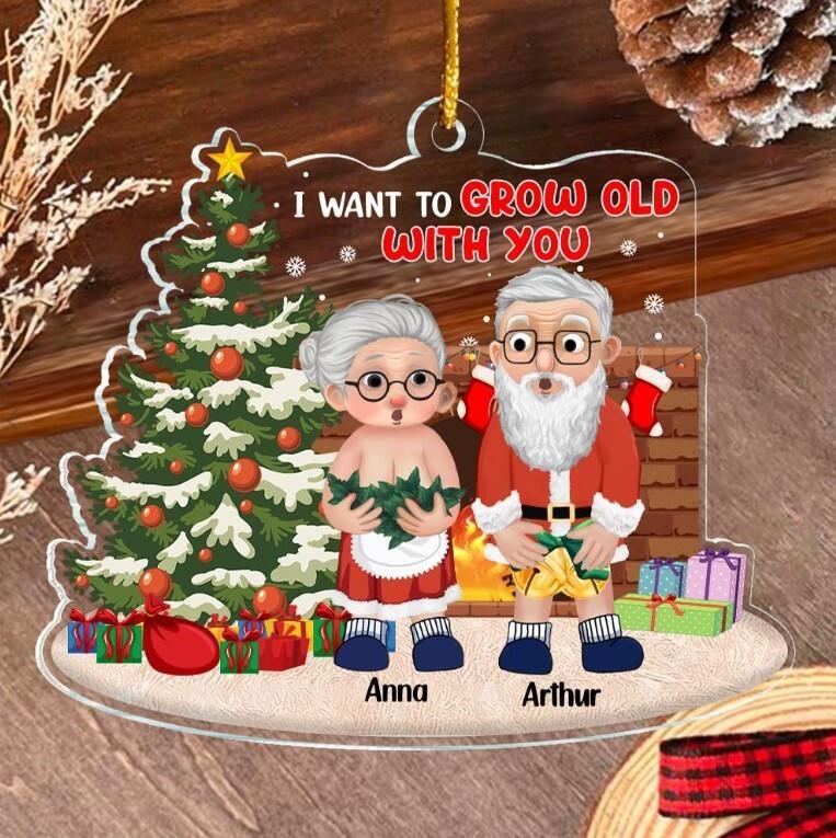 I Want To Grow Old With You - Personalized Couple Ornament