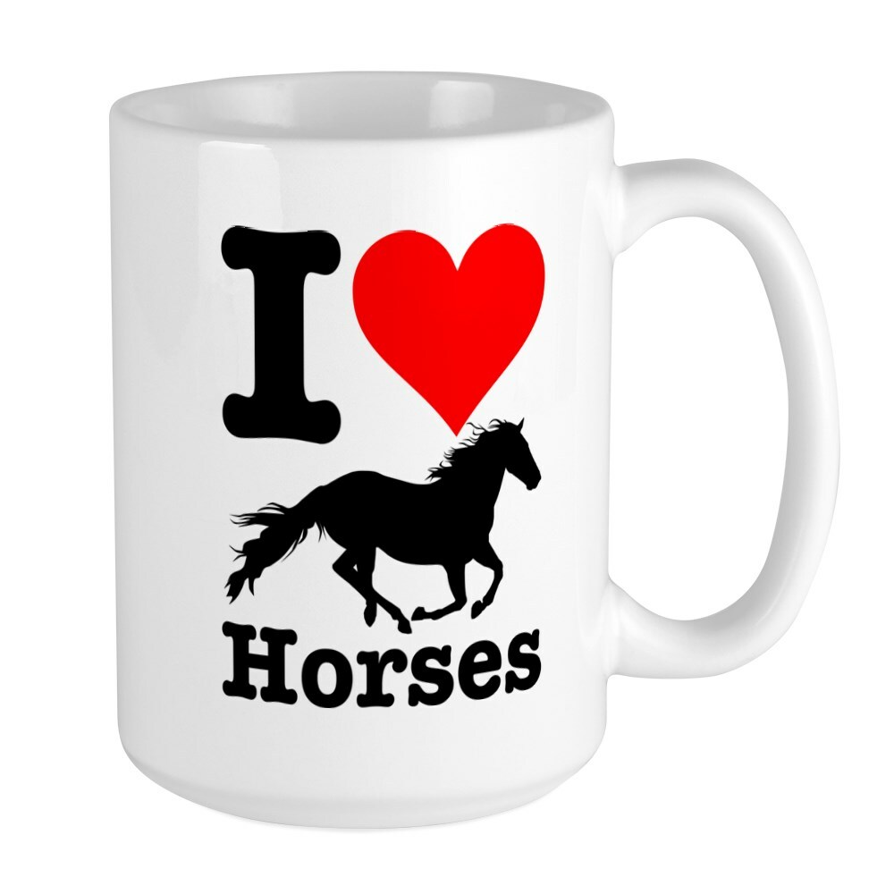 CafePress I Heart Horses Coffee Mug, Large 15 oz. White Coffee Cup (20176323)