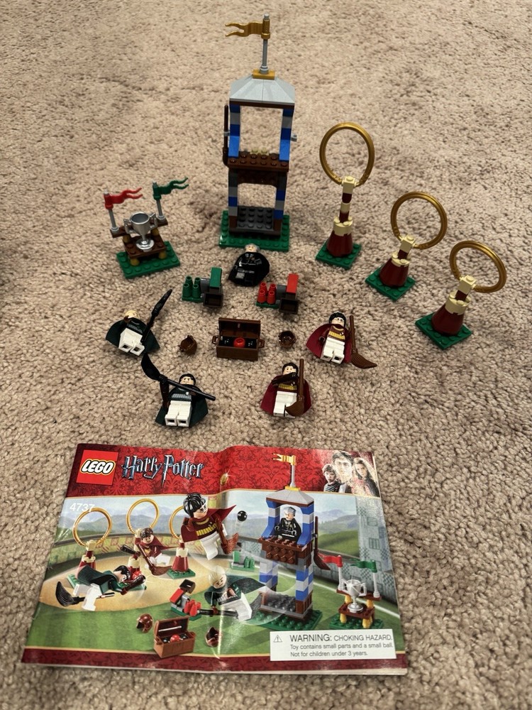 LEGO Harry Potter 4737 Quidditch Match Complete Set with Instructions & Malfoy Minifigure