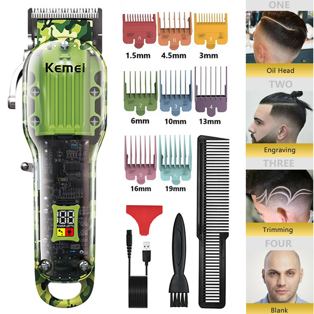 Kemei 1926 Electric Hair Clipper USB Recharge Cordless Hair Trimmer Shaver Set