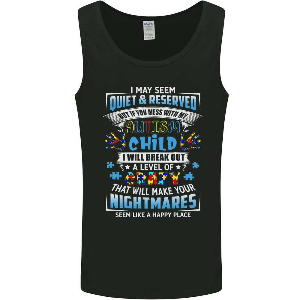 Mess With My Autism Child Autistic ASD Mens Vest Tank Top