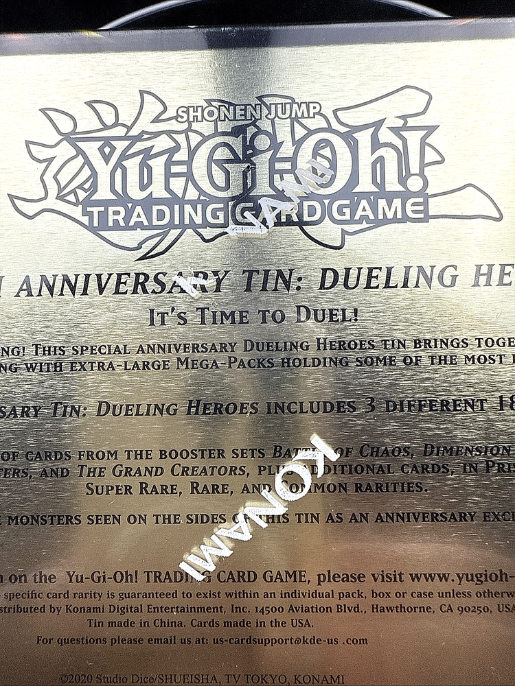 Yu-Gi-Oh 25th Anniversary Dueling Heroes Tin with 3 Sealed Packs