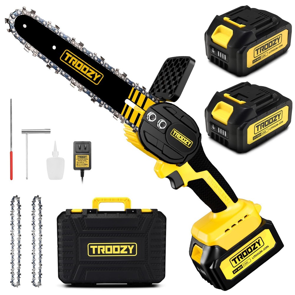 Mini Cordless Chainsaw 6 Inch 3000mAh Brushless Electric Handheld