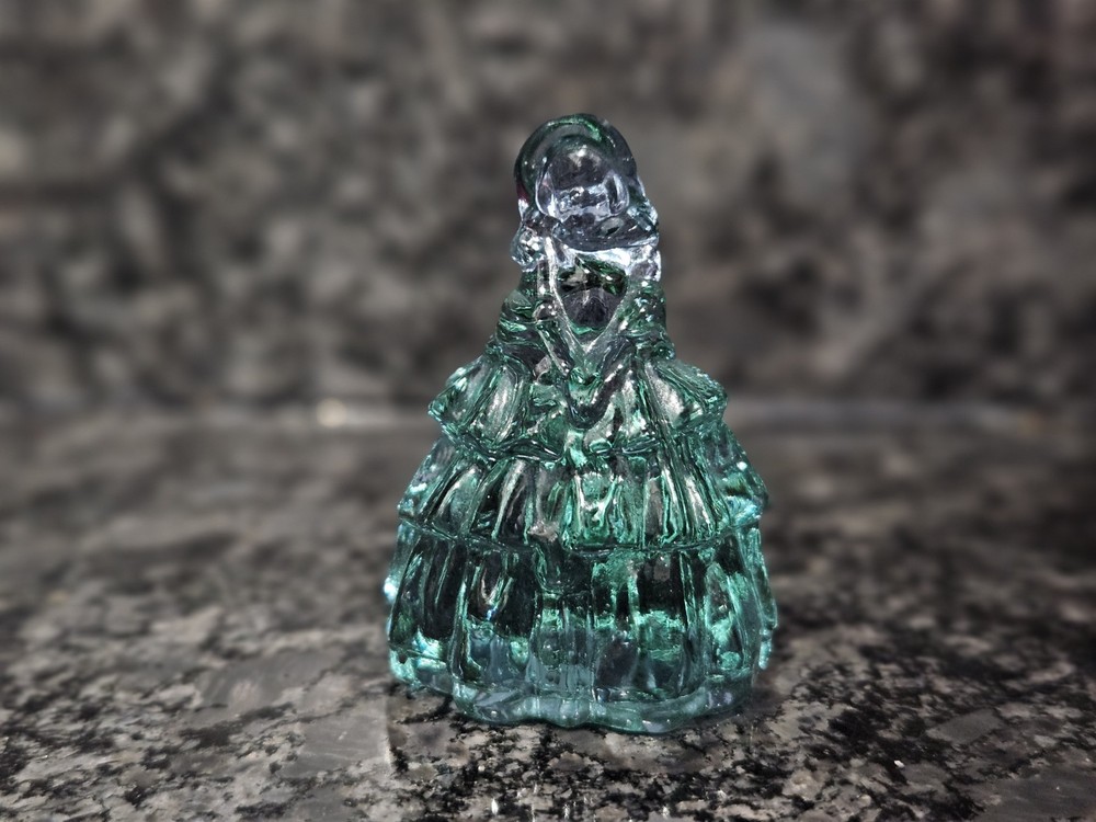 Vintage Boyd Slag Glass Colonial Clown Nancy Doll Figure Depression Era