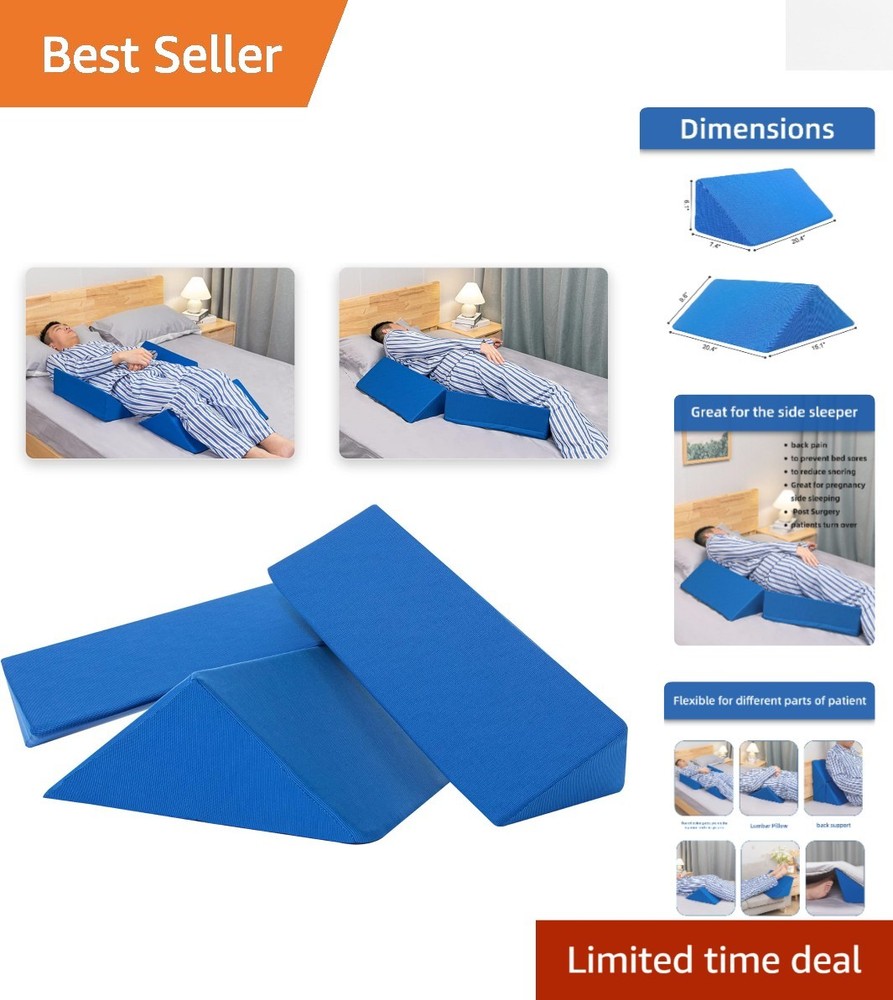 Versatile 3-Piece Wedge Pillow Set for Post-Surgery Recovery and Back Support