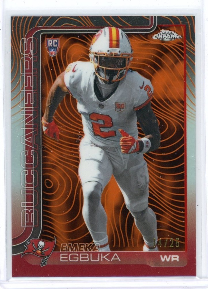 2025 Topps Chrome Emeka Egbuka Rookie Orange Refractor /25 Buccaneers