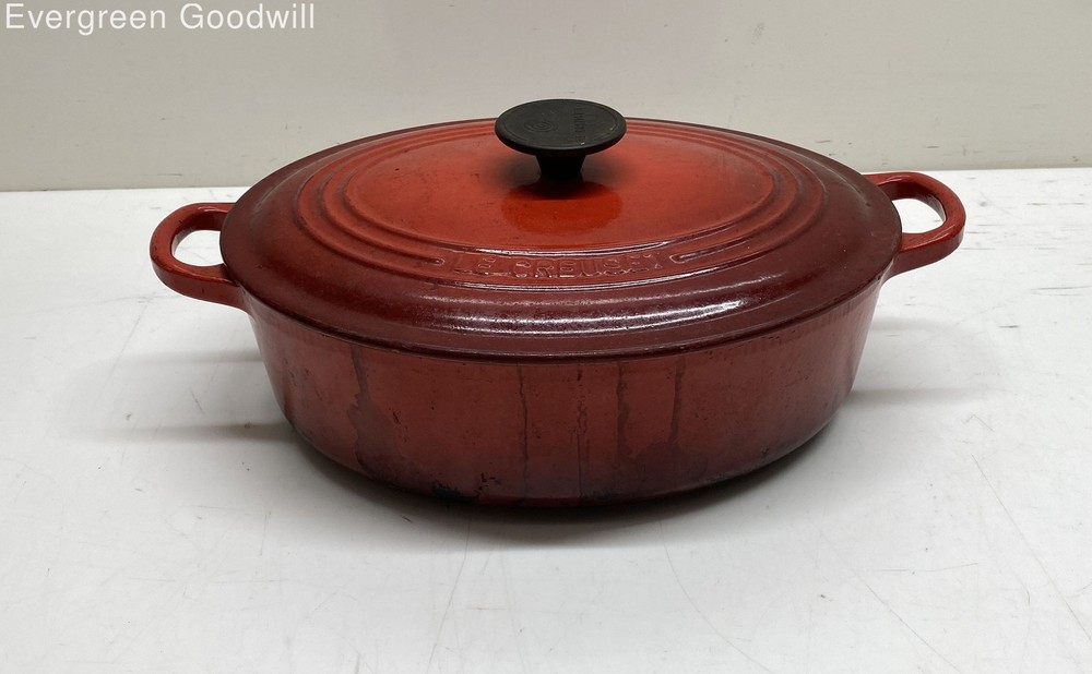 Le Creuset Red Enameled Cast Iron Dutch Oven