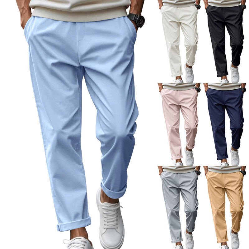 Men's American Loose Fit Quick-Dry Casual Business Pants for Spring Summer