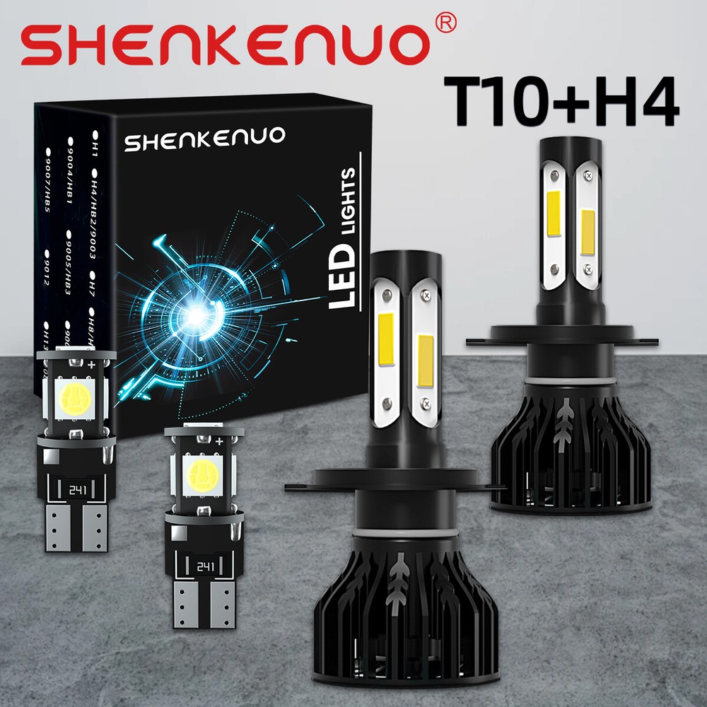 T10 H4 6000k High/Low Beam LED Headlight Kit for Toyota HILUX SR5 SR