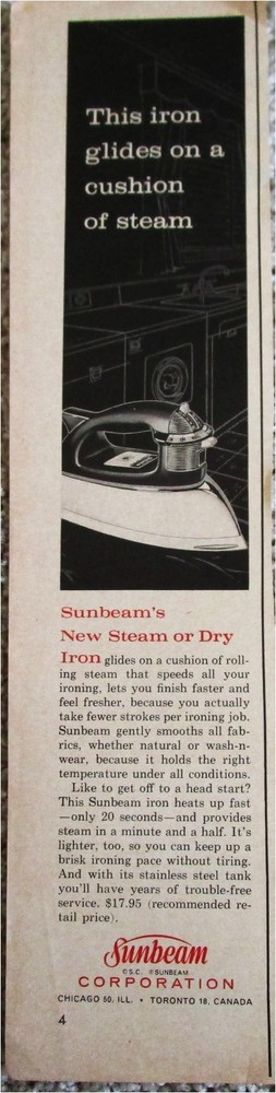 1961 Sunbeam Iron ad