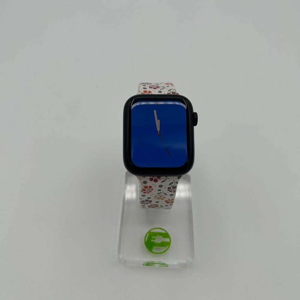 Unlocked Apple Watch SE 2nd Gen 44MM Black Aluminum Floral Band MNU03LL/A