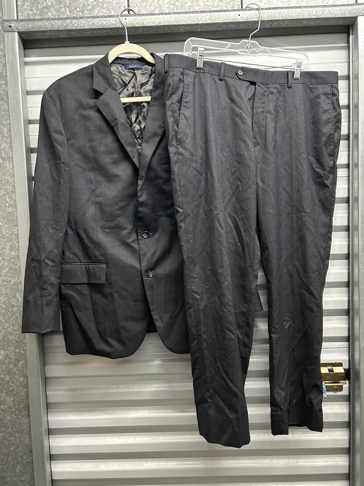 Brooks Brothers Mens 1818 Regent Fit Gray Suit Made in USA 44R 38W