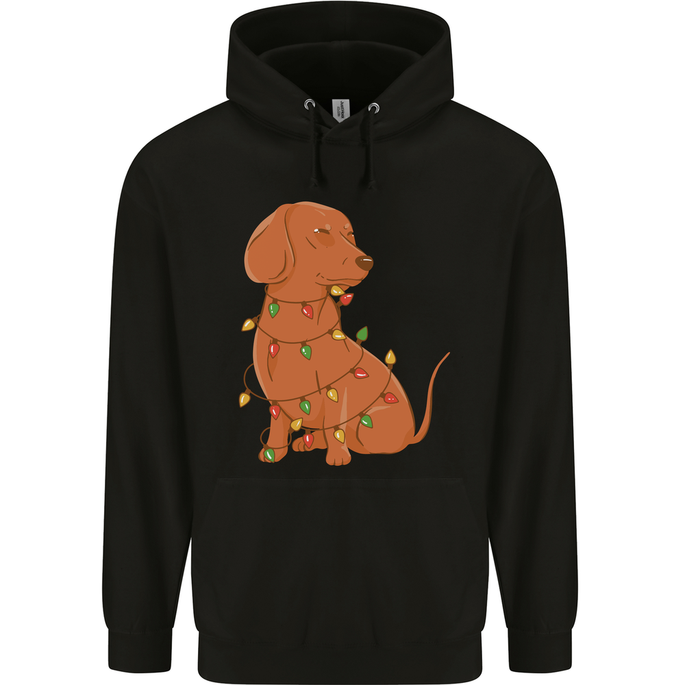 A Funny Christmas Tree Dachshund Mens 80% Cotton Hoodie