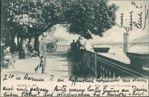 Ansichtskarte Bonn a. Rh. Alter Zoll und Rheinbrücke 1906 (Nr.962)