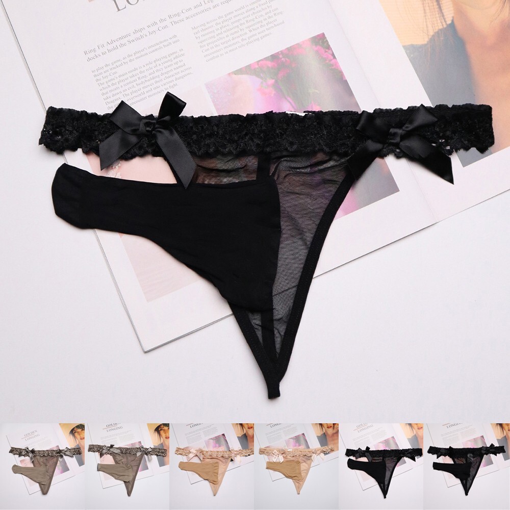 Men's Thong Underwear with Pouch - Open or Closed Design - 1pc