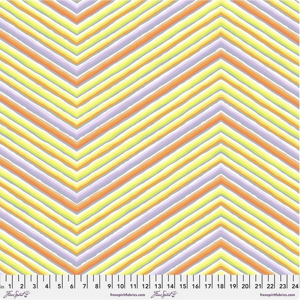 Free Spirit Kaffe Fassett Chevron Stripe Yellow Cotton Fabric By The Yard
