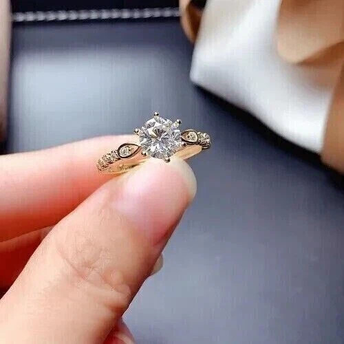 Certified Natural 3ct VS White Diamond Solid 925 Sterling Silver Engagement Ring